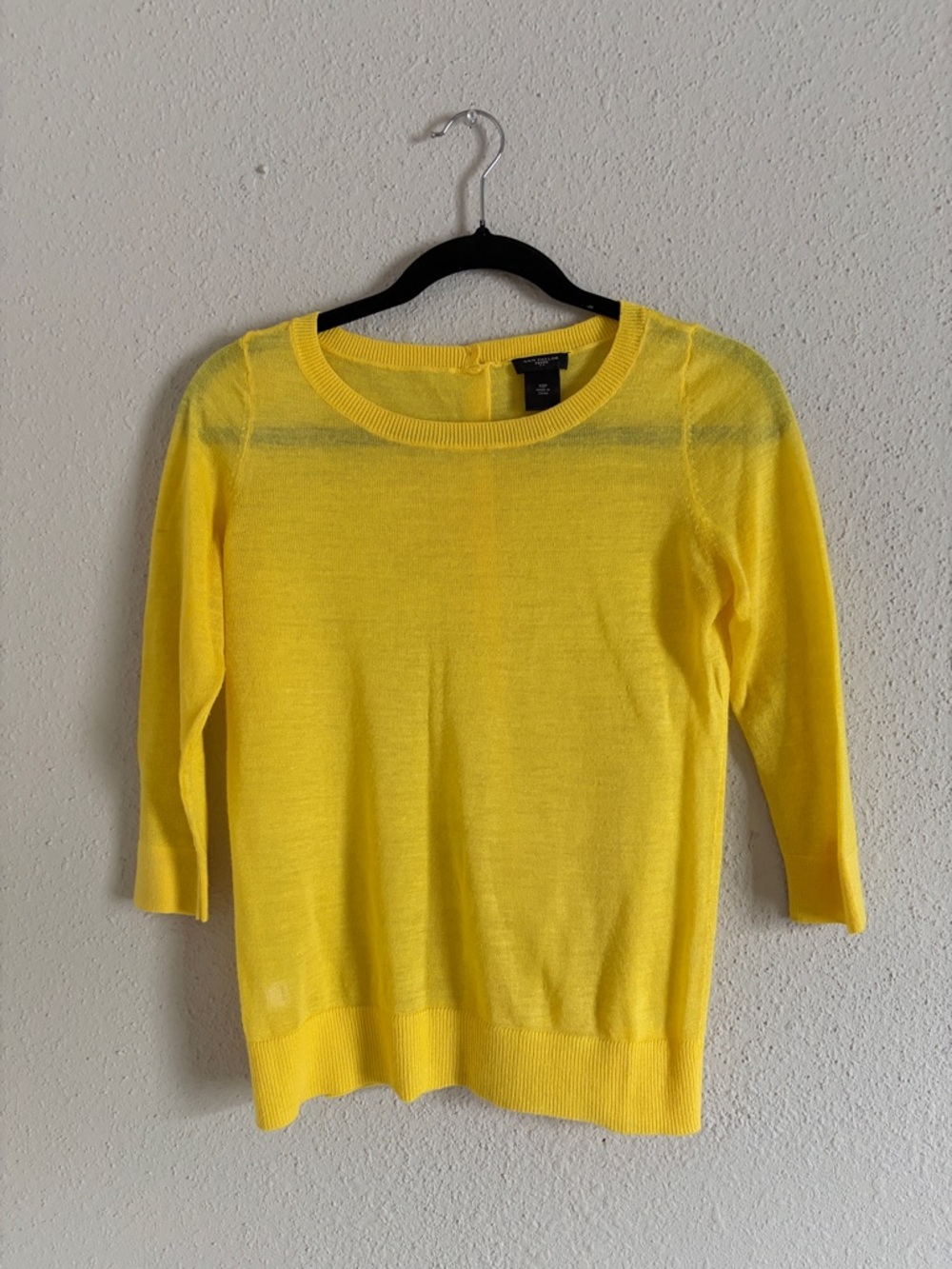 Ann Taylor Yellow Crewneck Lightweight Sweater